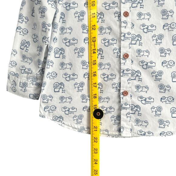 Rikidoos Printed Pattern Wooden Buttons Long Sleeve Button up Shirt Size 7 8 YRS - Picture 6 of 6